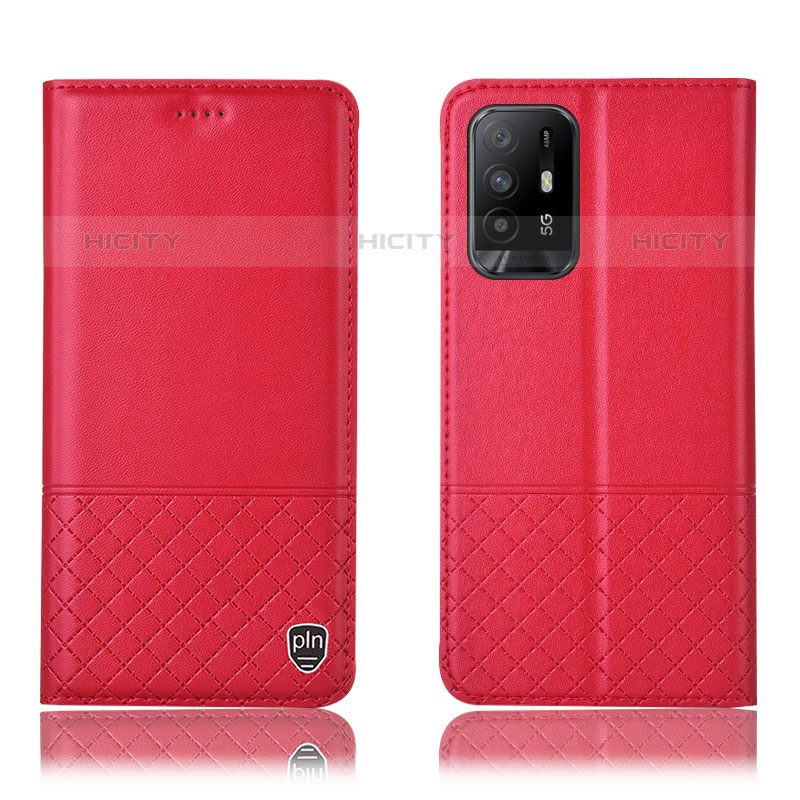 Handytasche Stand Schutzhülle Flip Leder Hülle H10P für Oppo A94 5G Rot Plus