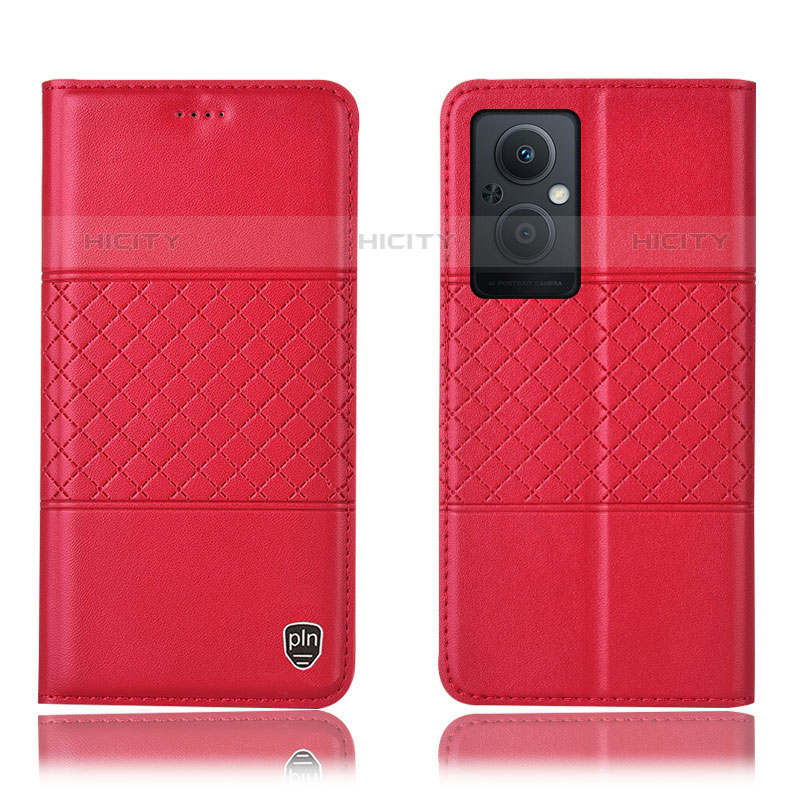 Handytasche Stand Schutzhülle Flip Leder Hülle H10P für Oppo F21 Pro 5G Rot Plus