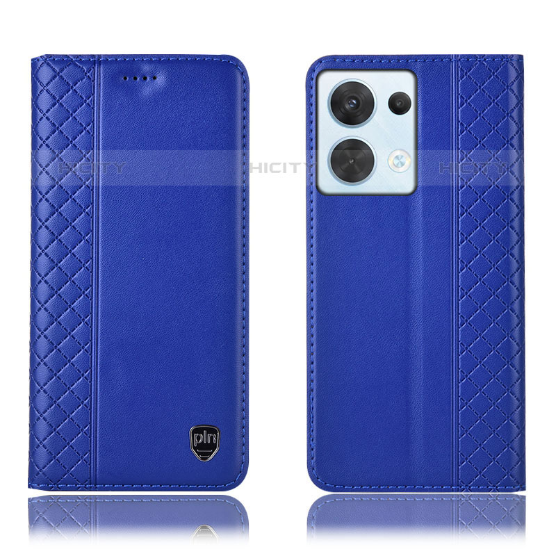 Handytasche Stand Schutzhülle Flip Leder Hülle H10P für Oppo Reno8 5G Blau Plus