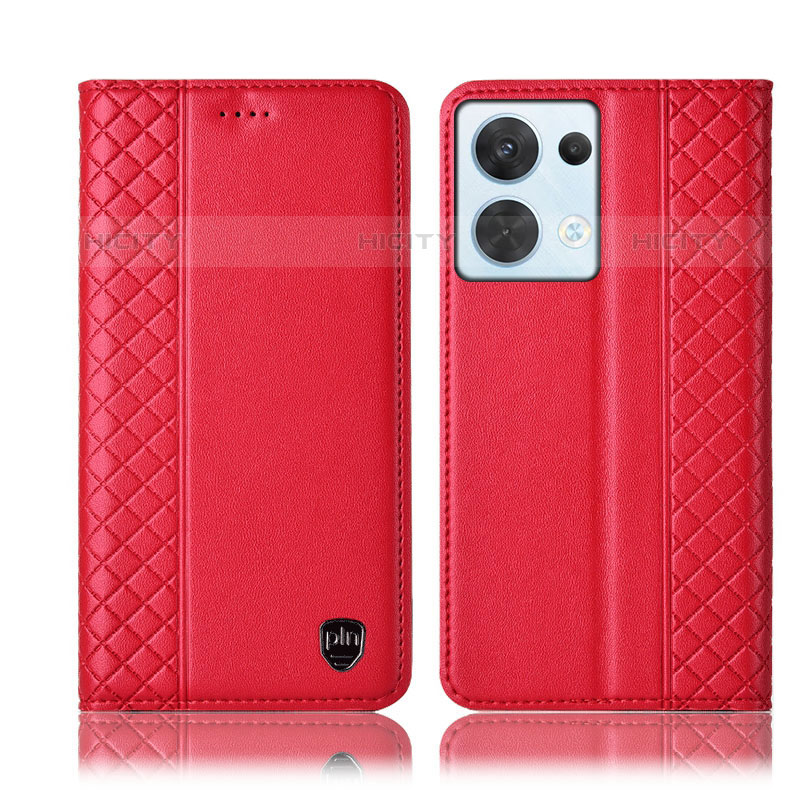 Handytasche Stand Schutzhülle Flip Leder Hülle H10P für Oppo Reno9 Pro 5G Rot