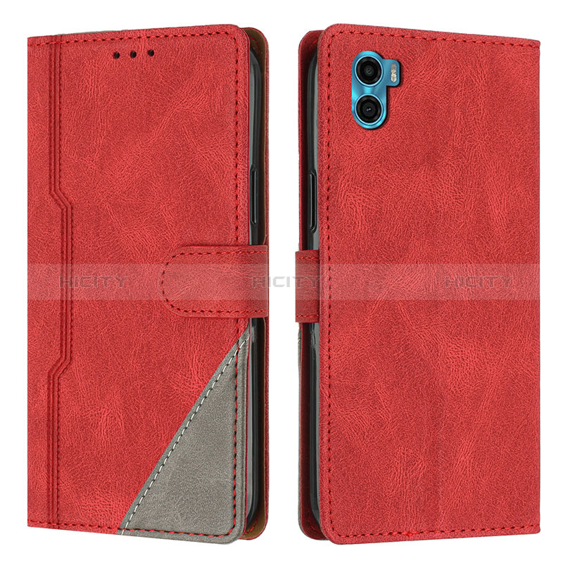 Handytasche Stand Schutzhülle Flip Leder Hülle H10X für Motorola Moto E22S Rot Plus