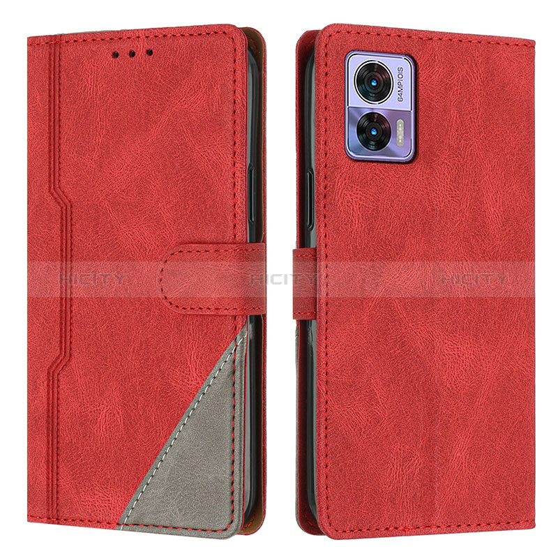 Handytasche Stand Schutzhülle Flip Leder Hülle H10X für Motorola Moto Edge 30 Lite 5G Rot