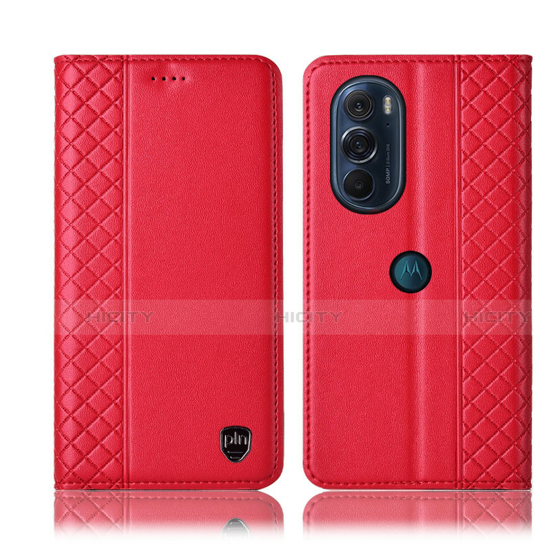 Handytasche Stand Schutzhülle Flip Leder Hülle H11P für Motorola Moto Edge 30 Pro 5G Rot