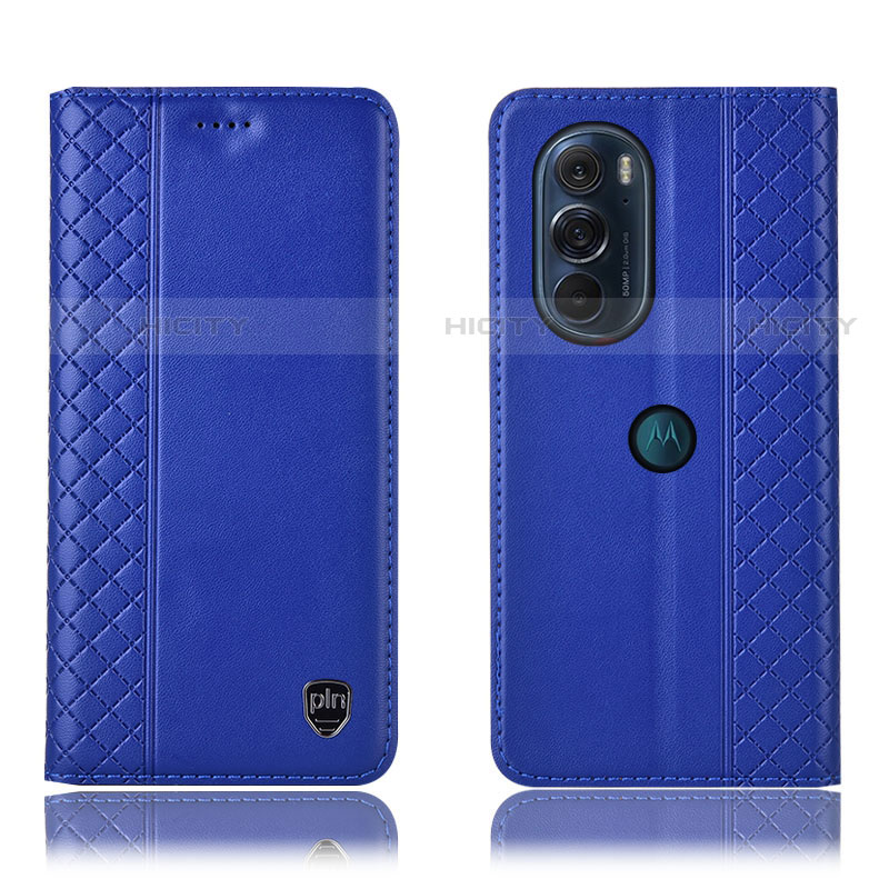 Handytasche Stand Schutzhülle Flip Leder Hülle H11P für Motorola Moto Edge Plus (2022) 5G Blau