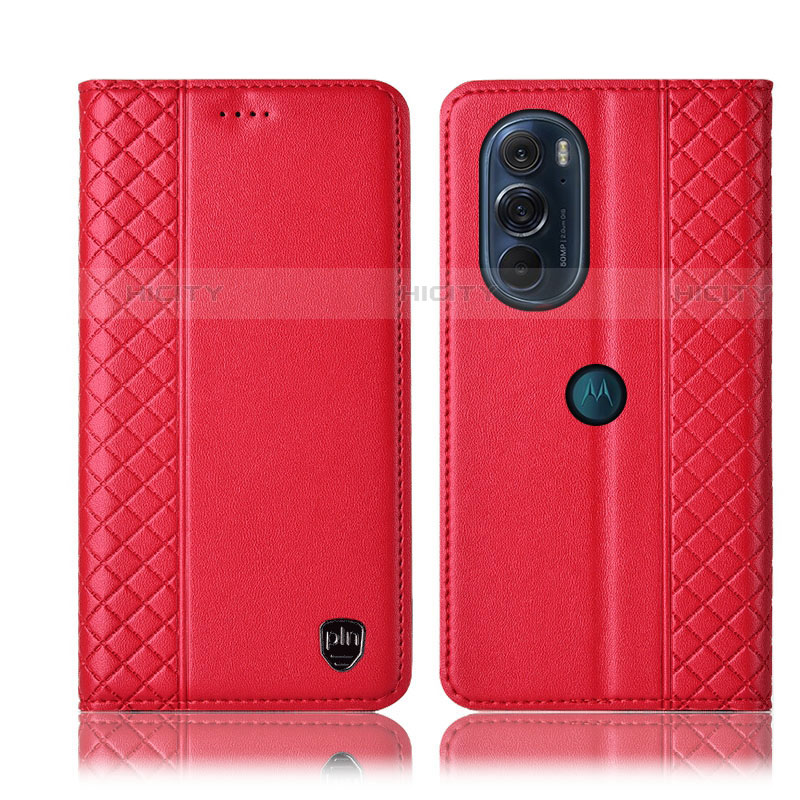 Handytasche Stand Schutzhülle Flip Leder Hülle H11P für Motorola Moto Edge Plus (2022) 5G Rot