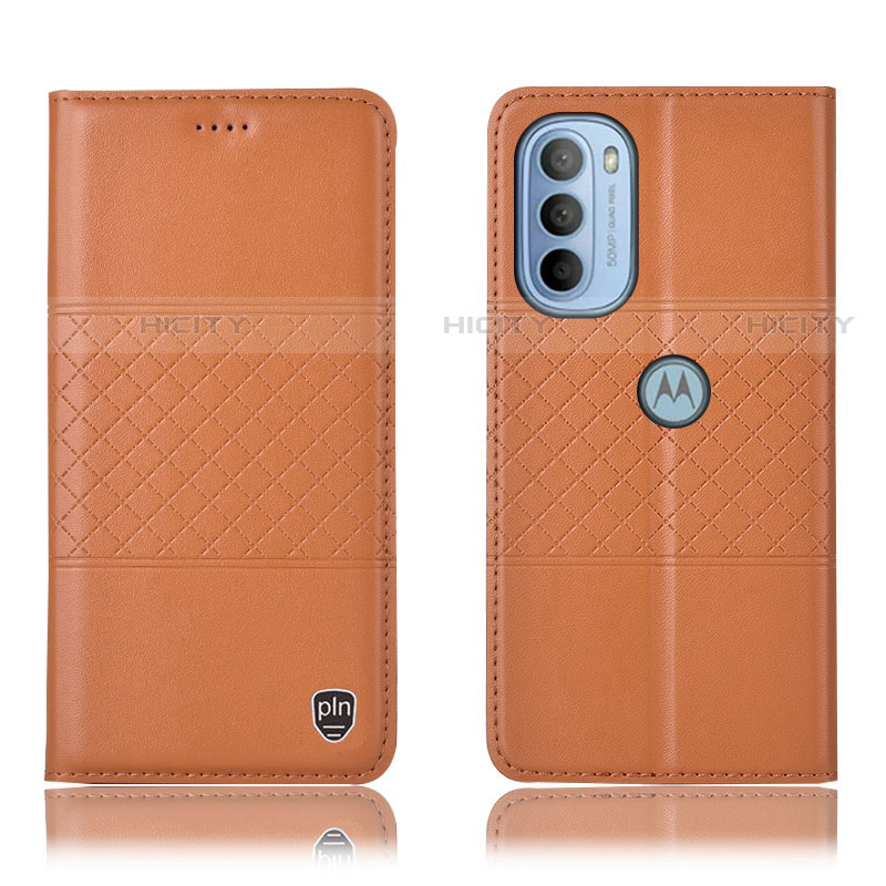 Handytasche Stand Schutzhülle Flip Leder Hülle H11P für Motorola Moto G31 Orange