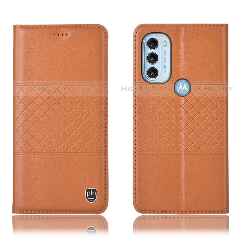 Handytasche Stand Schutzhülle Flip Leder Hülle H11P für Motorola Moto G71 5G Orange