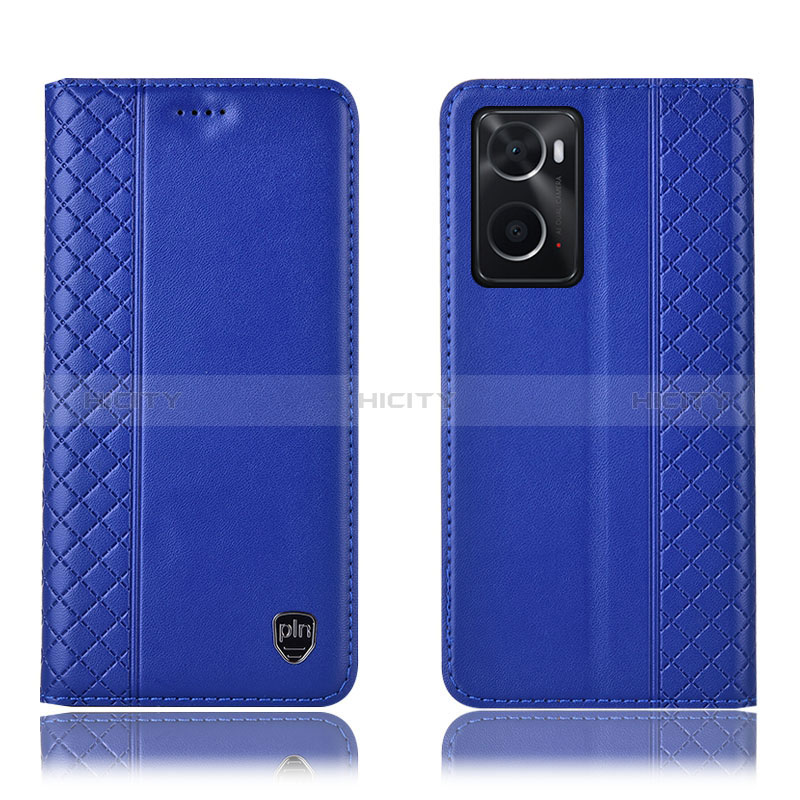 Handytasche Stand Schutzhülle Flip Leder Hülle H11P für Oppo A36 Blau