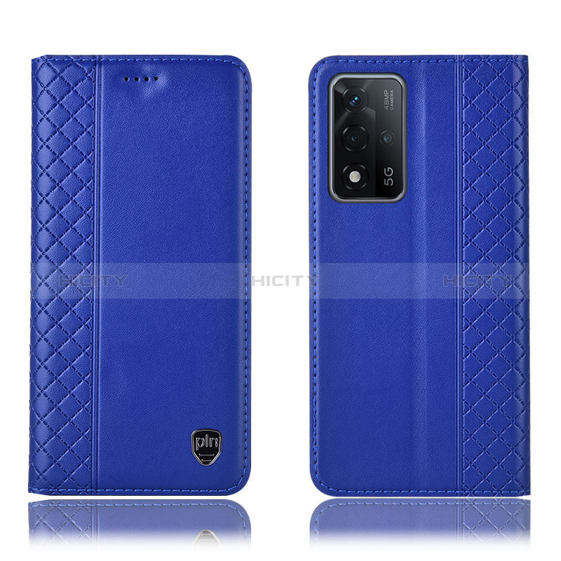 Handytasche Stand Schutzhülle Flip Leder Hülle H11P für Oppo A93s 5G Blau