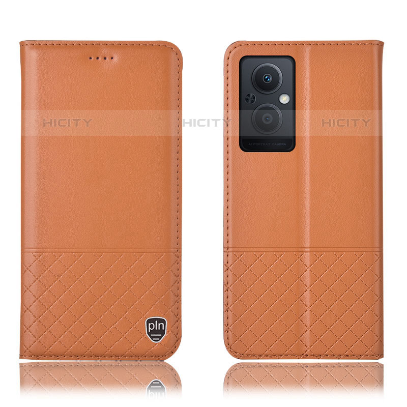 Handytasche Stand Schutzhülle Flip Leder Hülle H11P für Oppo F21 Pro 5G Orange