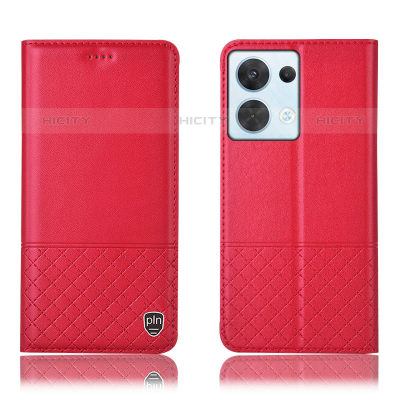 Handytasche Stand Schutzhülle Flip Leder Hülle H11P für Oppo Reno8 5G Rot