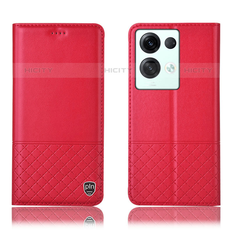 Handytasche Stand Schutzhülle Flip Leder Hülle H11P für Oppo Reno8 Pro 5G Rot