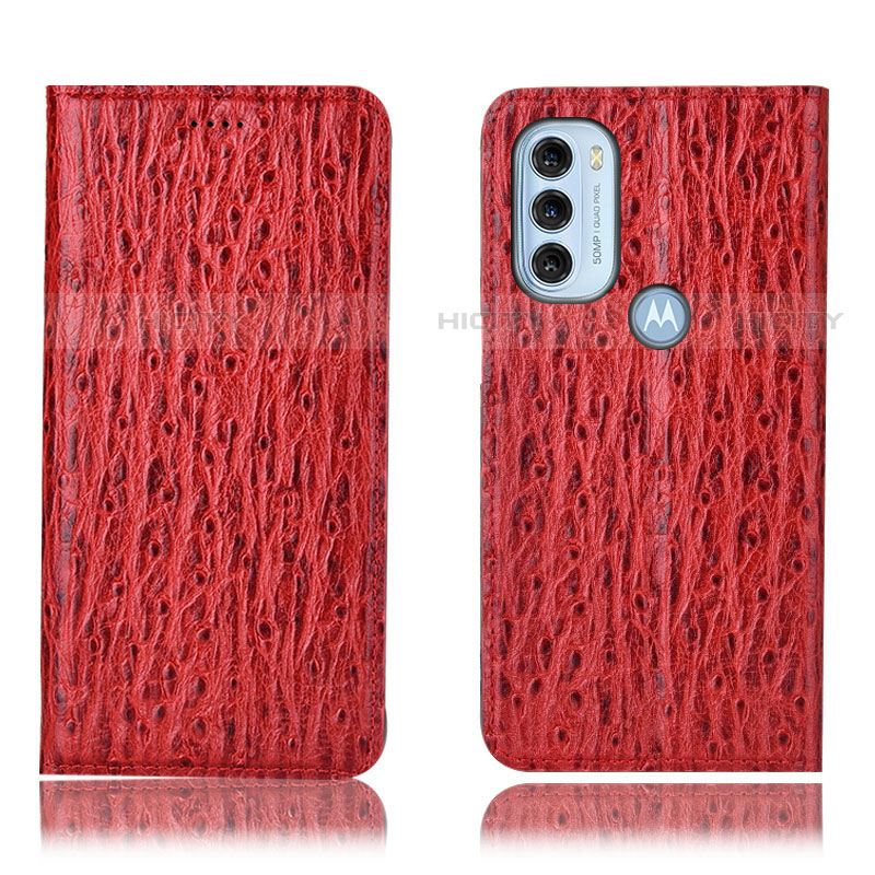 Handytasche Stand Schutzhülle Flip Leder Hülle H15P für Motorola Moto G71 5G Rot