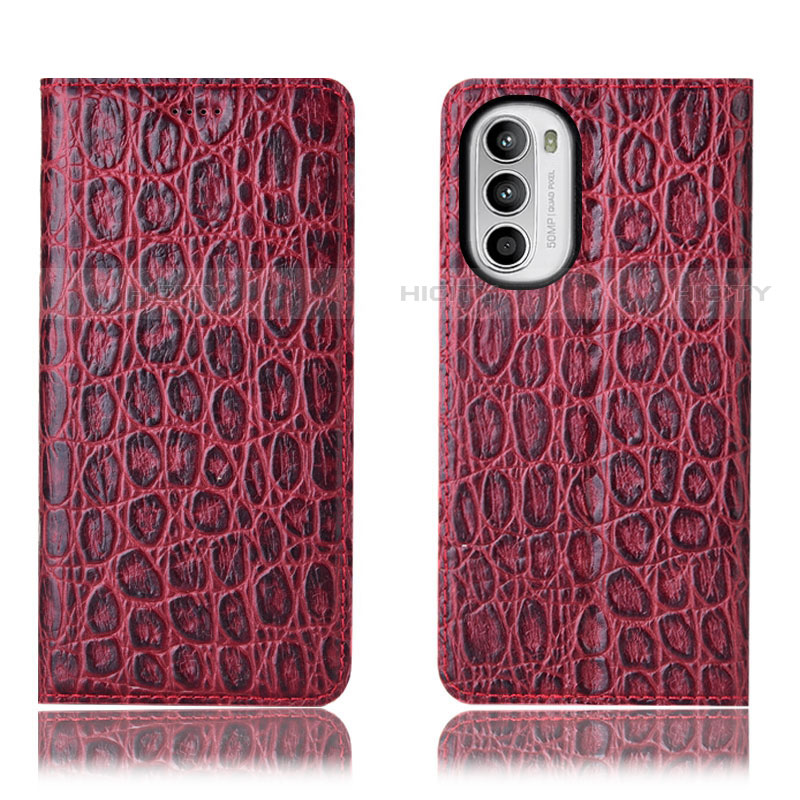 Handytasche Stand Schutzhülle Flip Leder Hülle H16P für Motorola Moto Edge (2022) 5G Rot