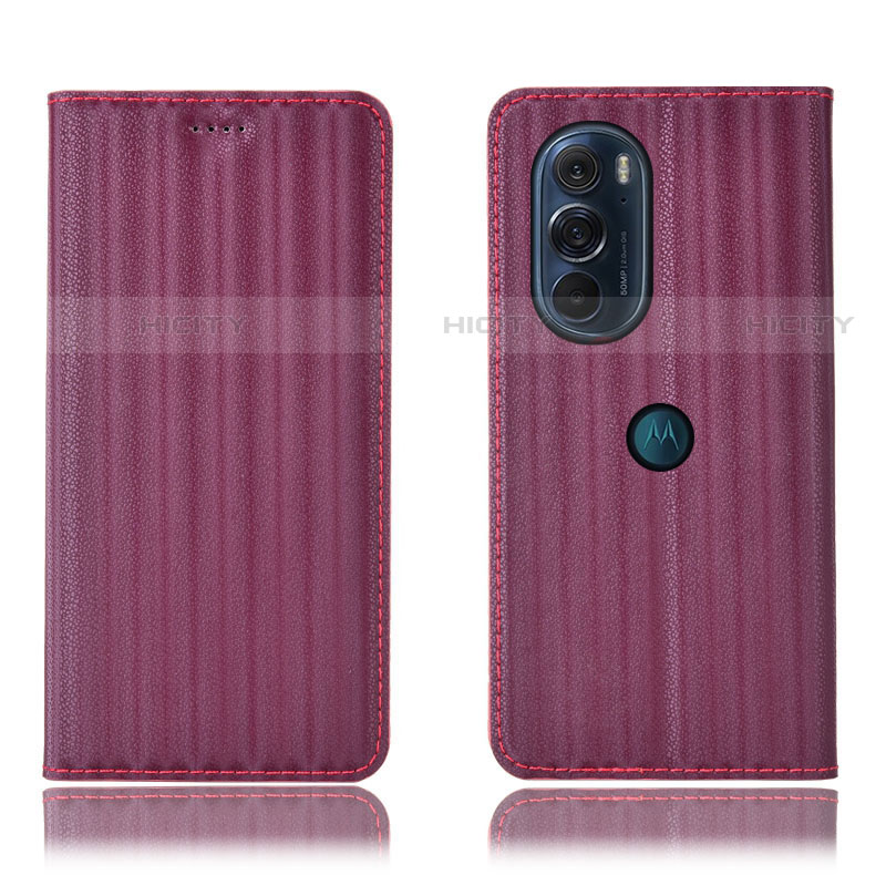 Handytasche Stand Schutzhülle Flip Leder Hülle H16P für Motorola Moto Edge Plus (2022) 5G Violett Plus