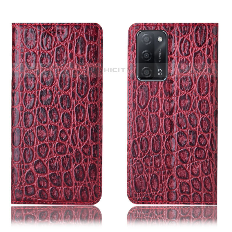 Handytasche Stand Schutzhülle Flip Leder Hülle H16P für Oppo A53s 5G Rot