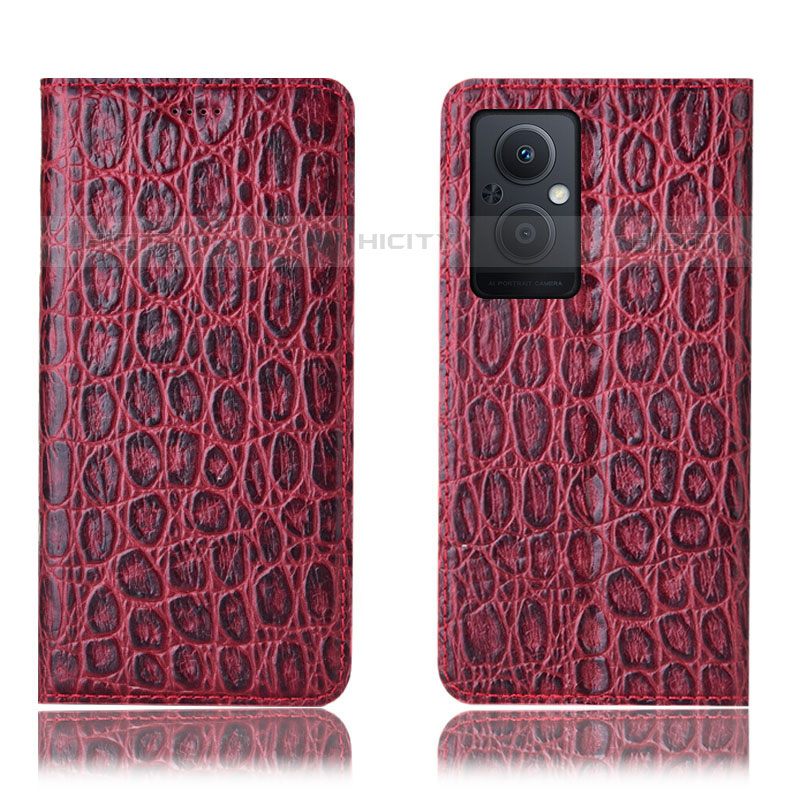 Handytasche Stand Schutzhülle Flip Leder Hülle H16P für Oppo F21 Pro 5G Rot Plus