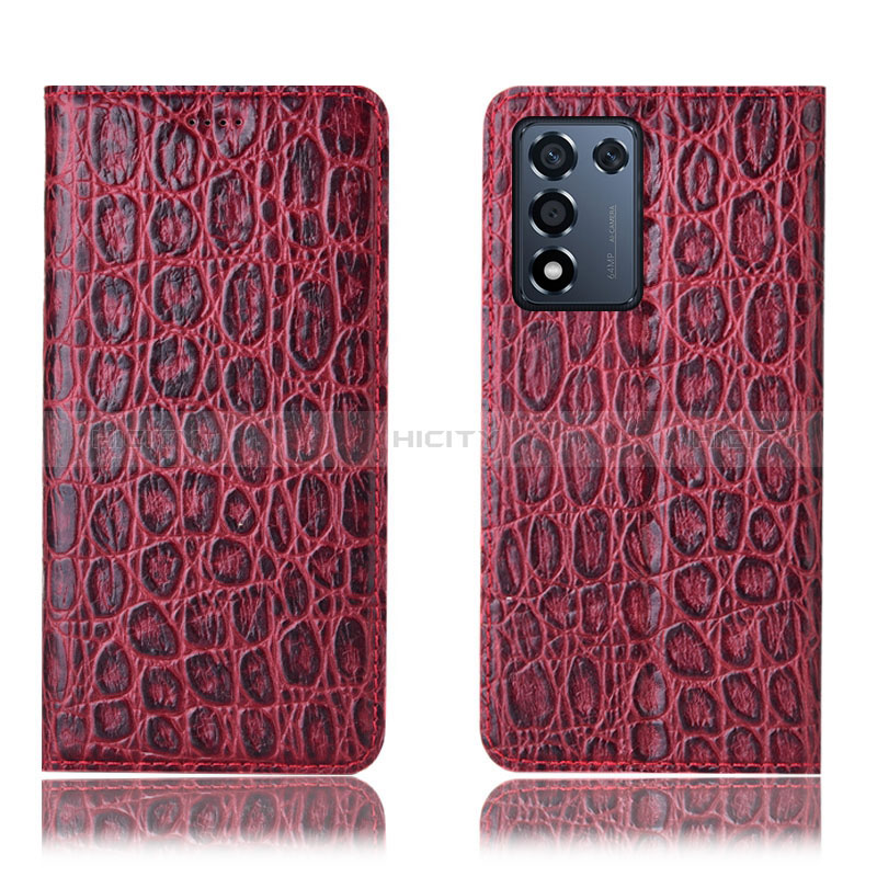 Handytasche Stand Schutzhülle Flip Leder Hülle H16P für Oppo K9S 5G Rot Plus