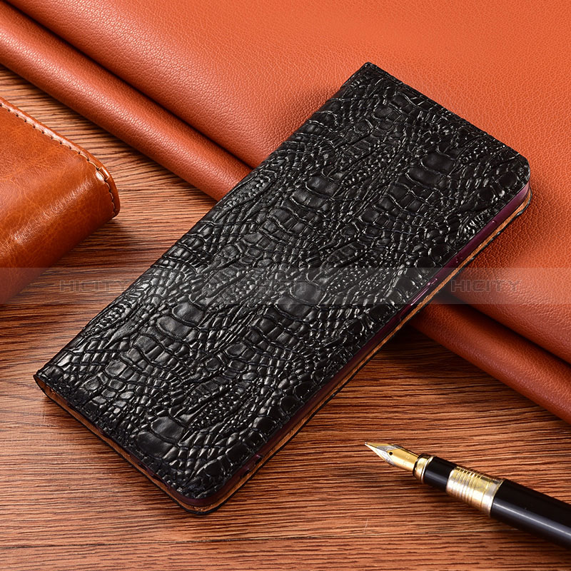 Handytasche Stand Schutzhülle Flip Leder Hülle H17P für Oppo A16 Schwarz