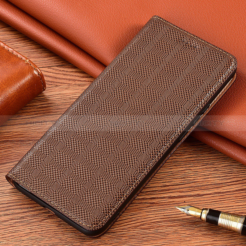 Handytasche Stand Schutzhülle Flip Leder Hülle H17P für Samsung Galaxy A04s Braun