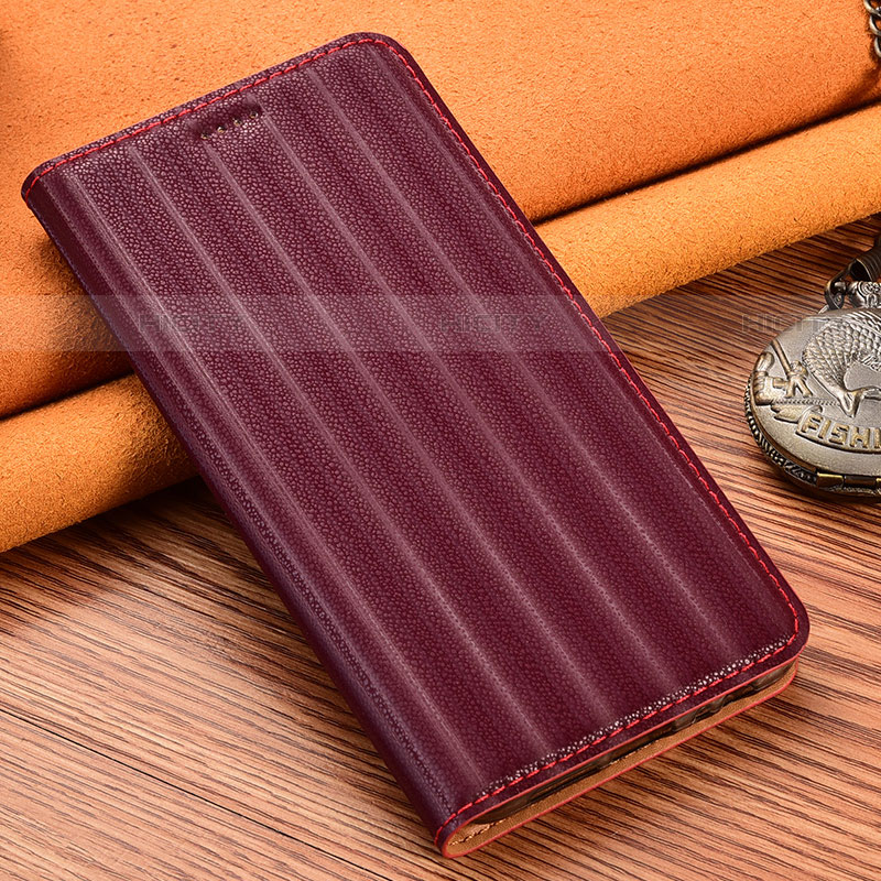 Handytasche Stand Schutzhülle Flip Leder Hülle H18P für Motorola Moto G62 5G Violett