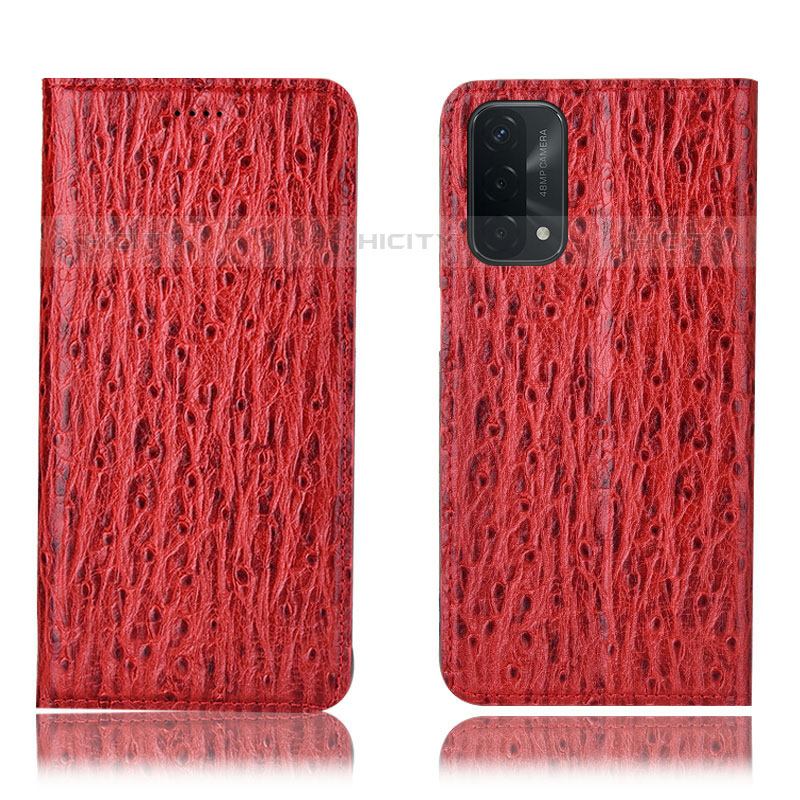 Handytasche Stand Schutzhülle Flip Leder Hülle H18P für Oppo A93 5G Rot