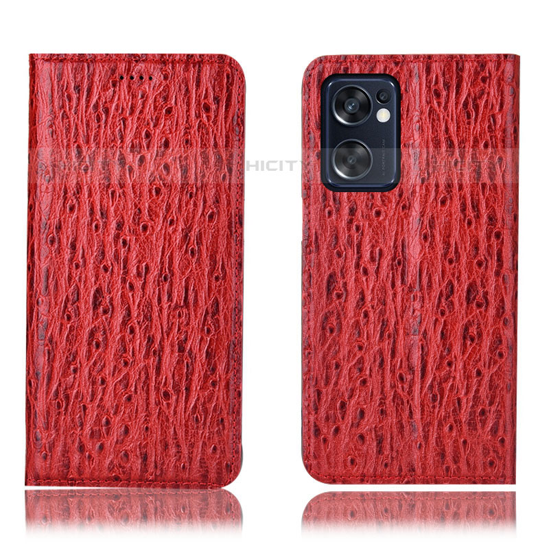 Handytasche Stand Schutzhülle Flip Leder Hülle H18P für Oppo Reno7 SE 5G Rot Plus