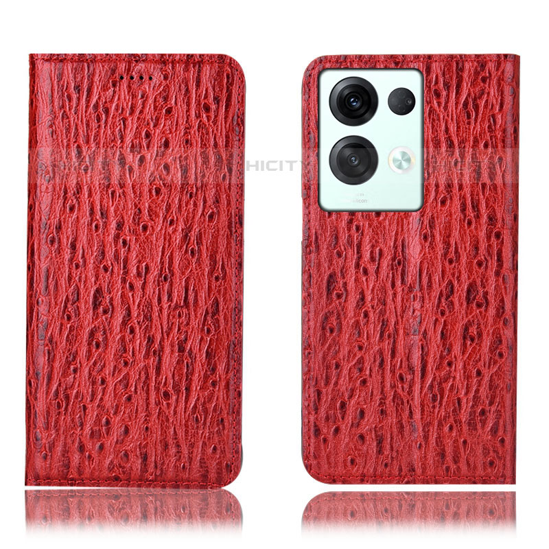 Handytasche Stand Schutzhülle Flip Leder Hülle H18P für Oppo Reno8 Pro 5G Rot