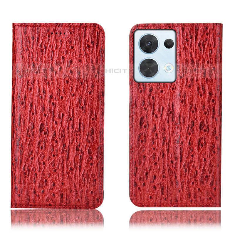 Handytasche Stand Schutzhülle Flip Leder Hülle H18P für Oppo Reno9 5G Rot