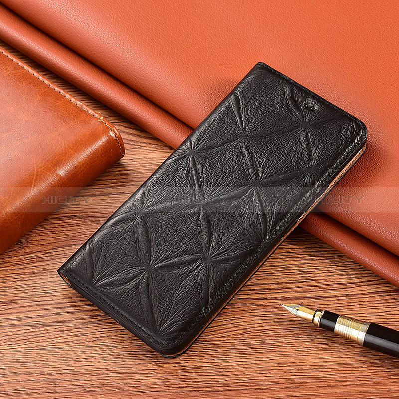 Handytasche Stand Schutzhülle Flip Leder Hülle H19P für Huawei Honor X6a Schwarz