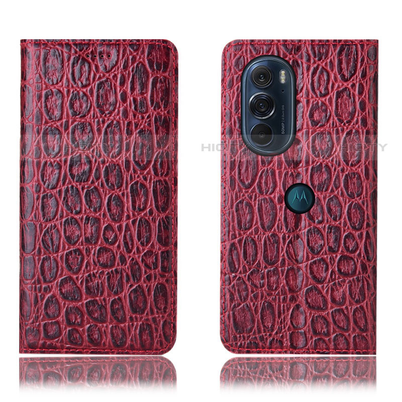 Handytasche Stand Schutzhülle Flip Leder Hülle H19P für Motorola Moto Edge Plus (2022) 5G Rot