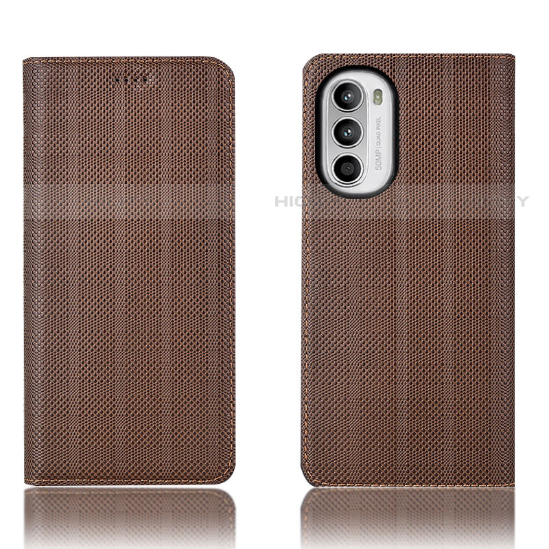 Handytasche Stand Schutzhülle Flip Leder Hülle H20P für Motorola Moto Edge (2022) 5G Braun