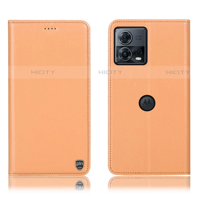 Handytasche Stand Schutzhülle Flip Leder Hülle H21P für Motorola Moto Edge 30 Fusion 5G Orange