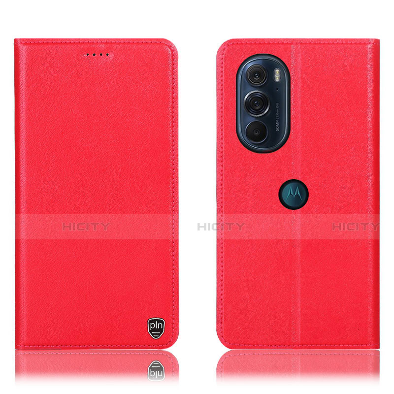 Handytasche Stand Schutzhülle Flip Leder Hülle H21P für Motorola Moto Edge 30 Pro 5G Rot