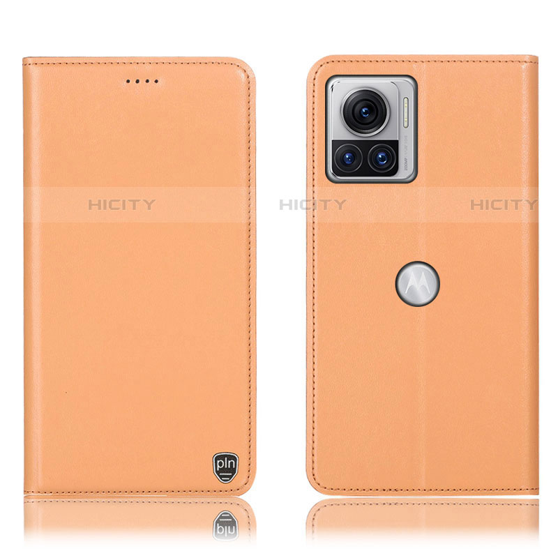 Handytasche Stand Schutzhülle Flip Leder Hülle H21P für Motorola Moto Edge X30 Pro 5G Orange Plus