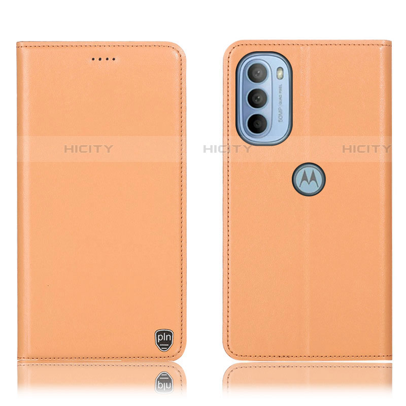 Handytasche Stand Schutzhülle Flip Leder Hülle H21P für Motorola Moto G41 Orange