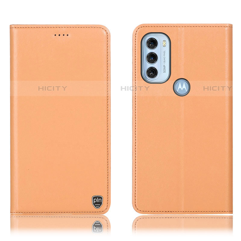 Handytasche Stand Schutzhülle Flip Leder Hülle H21P für Motorola Moto G71 5G Orange