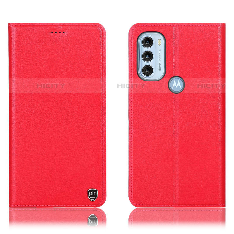 Handytasche Stand Schutzhülle Flip Leder Hülle H21P für Motorola Moto G71 5G Rot