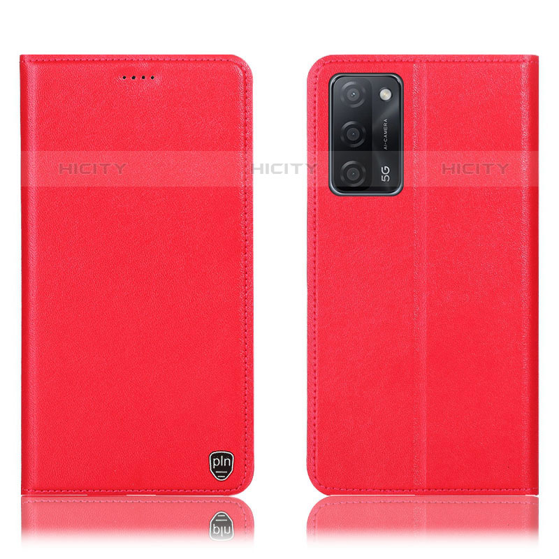 Handytasche Stand Schutzhülle Flip Leder Hülle H21P für Oppo A55 5G Rot Plus