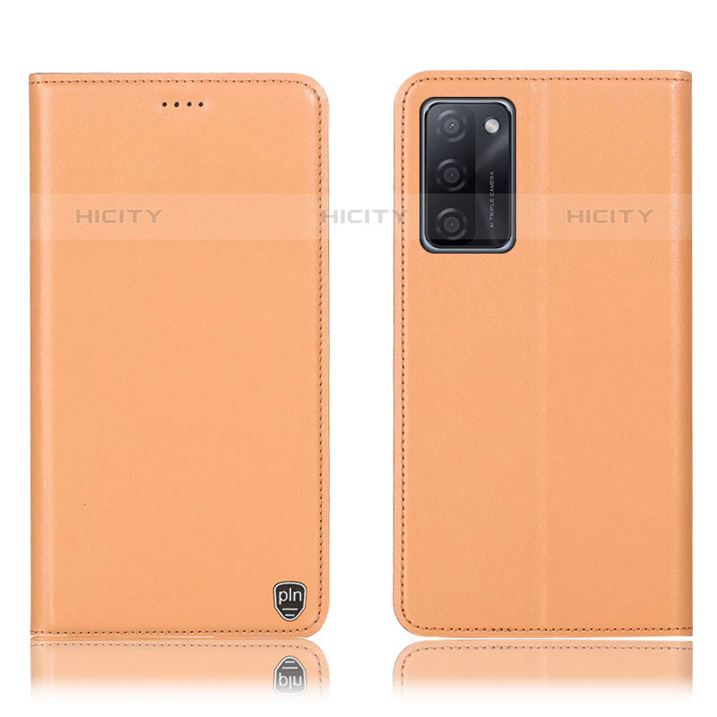 Handytasche Stand Schutzhülle Flip Leder Hülle H21P für Oppo A55S 5G Orange Plus