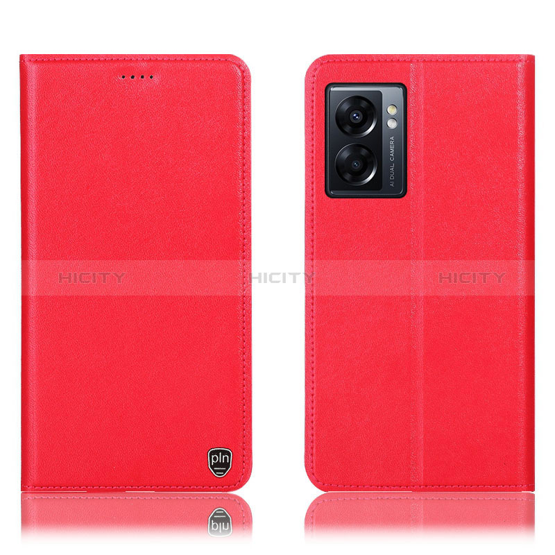 Handytasche Stand Schutzhülle Flip Leder Hülle H21P für Oppo A56S 5G Rot