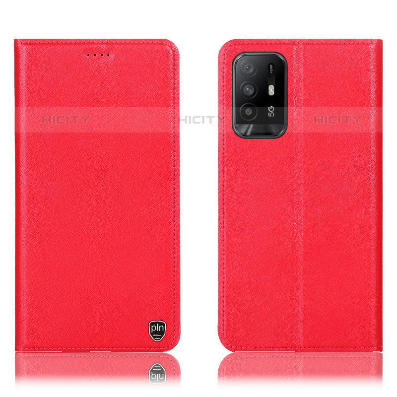 Handytasche Stand Schutzhülle Flip Leder Hülle H21P für Oppo A95 5G Rot