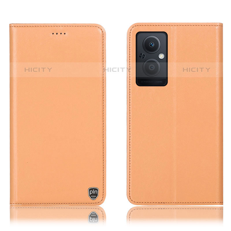 Handytasche Stand Schutzhülle Flip Leder Hülle H21P für Oppo F21 Pro 5G Orange Plus