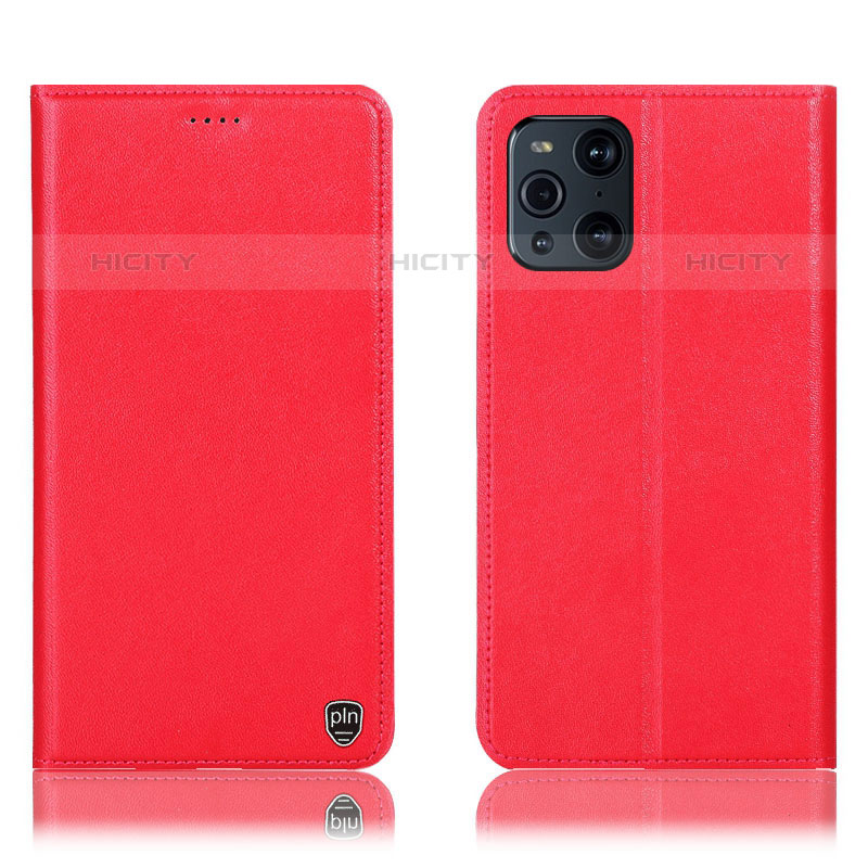 Handytasche Stand Schutzhülle Flip Leder Hülle H21P für Oppo Find X3 Pro 5G Rot Plus