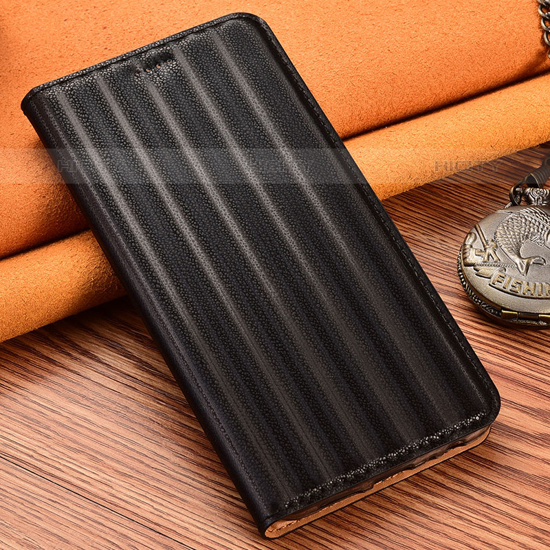 Handytasche Stand Schutzhülle Flip Leder Hülle H23P für Oppo A16s Schwarz