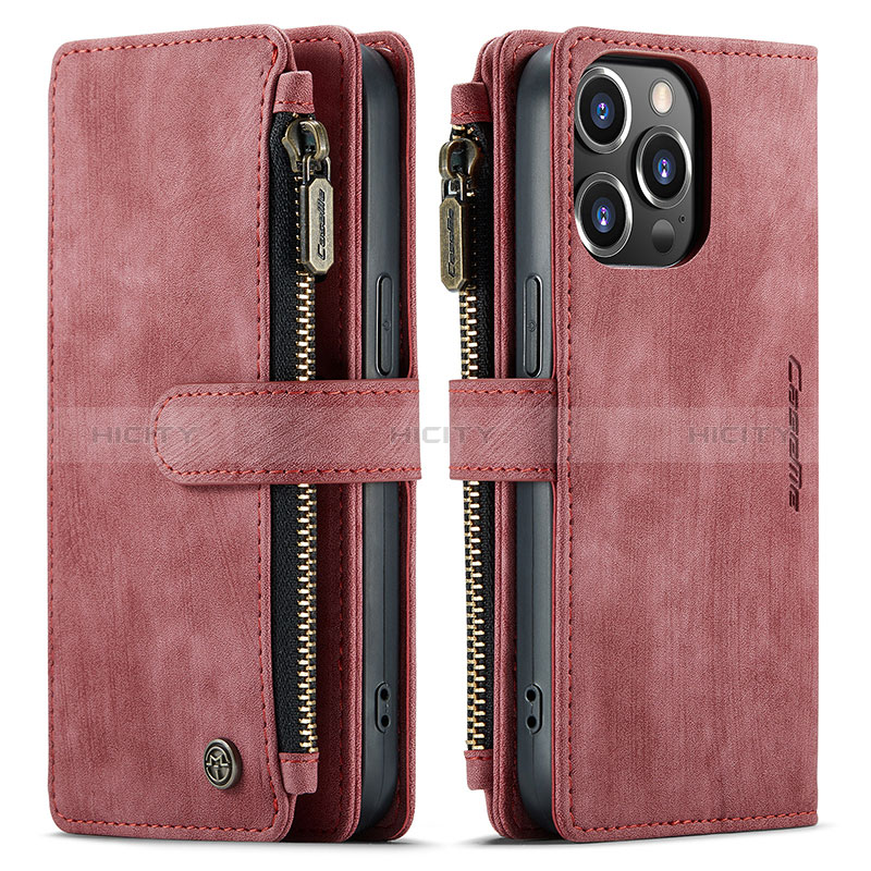 Handytasche Stand Schutzhülle Flip Leder Hülle H27 für Apple iPhone 14 Pro Max Rot Plus