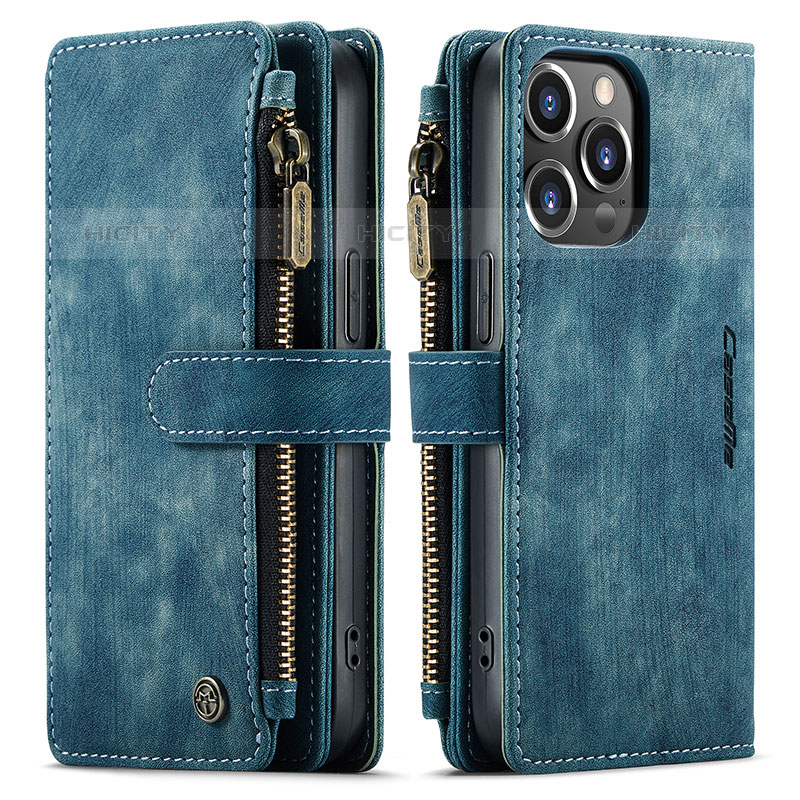 Handytasche Stand Schutzhülle Flip Leder Hülle H27 für Apple iPhone 16 Pro Blau