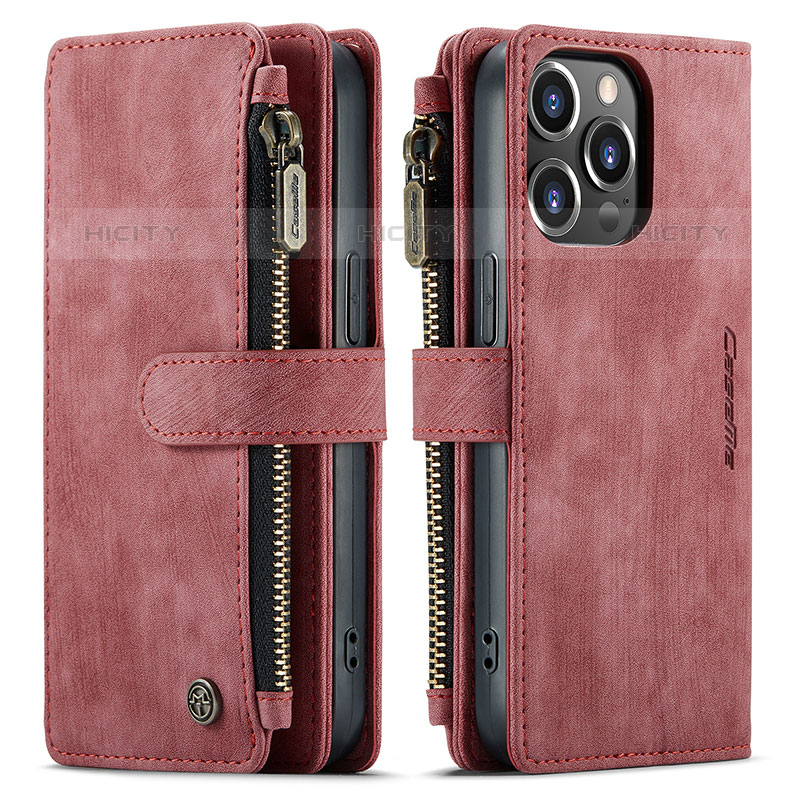 Handytasche Stand Schutzhülle Flip Leder Hülle H27 für Apple iPhone 16 Pro Rot