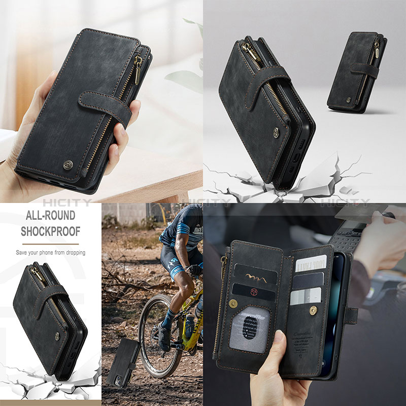 Handytasche Stand Schutzhülle Flip Leder Hülle H28 für Apple iPhone 14 Pro groß