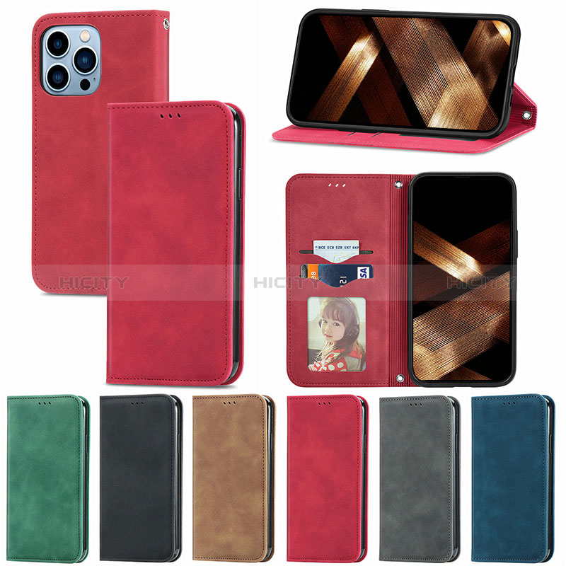 Handytasche Stand Schutzhülle Flip Leder Hülle H30 für Apple iPhone 14 Pro groß